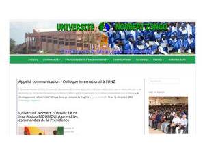 Université Norbert Zongo's Website Screenshot