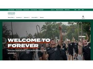 Ohio University's Website Screenshot