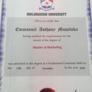 Buy  Transcript Certificate Degree From the Mulungushi University