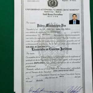 Buy Transcript Certificate From the Universidad Autónoma Gabriel René Moreno