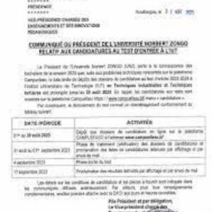 buy Transcript Certificate from the Université Norbert Zongo