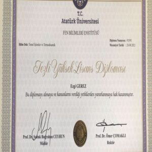Buy college degree from the Atatürk Üniversitesi