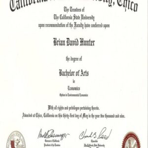 Buy Transcript Certificate from The California State University, Chico