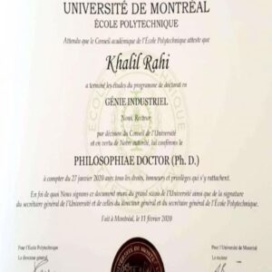 Buy Transcript Certificate from the École Polytechnique de Montréal