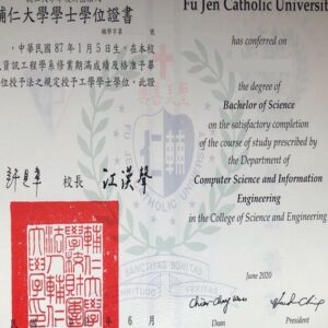 Buy Transcript Certificate from the Fu Jen Catholic University