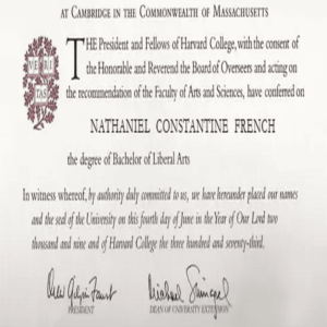 Buy Transcript Certificate from The Harvard University