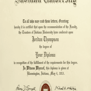 Buy Transcript Certificate from The Indiana University - Purdue University Indianapolis