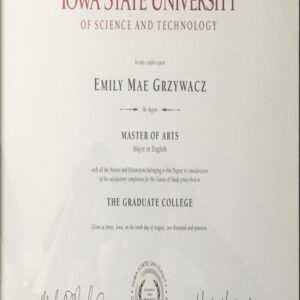 Buy Transcript Certificate from The Iowa State University