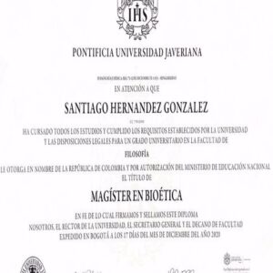 Buy Transcript Certificate from The Pontificia Universidad Javeriana
