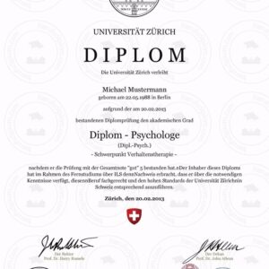 Buy Transcript Certificate from the Universität Zürich