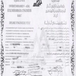 Buy Transcript Certificate from The Université Mohammed V
