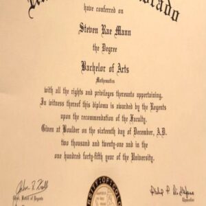Buy Transcript Certificate from The University of Colorado Boulder