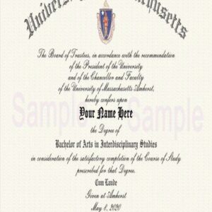 Buy PHD Doctorate Degree from The University of Massachusetts Amherst