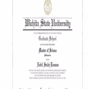 Buy  Transcript Certificate degree from The Wichita State University