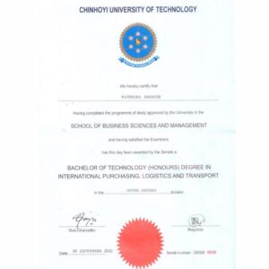 Buy  Transcript Certificate degree from the Chinhoyi University of Technology