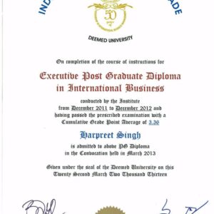 Buy Diplom degree from The Indian Institute of Foreign Trade