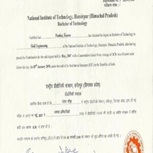 Buy Diplom degree from The National Institute of Technology, Hamirpur