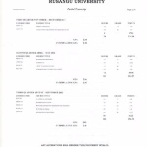 Buy  Transcript Certificate degree from The Rusangu University
